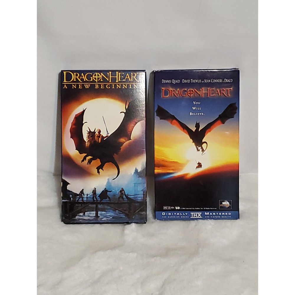 Dragonheart 1996 and Dragon Heart A New Beginning VHS FANTASY‎ (Lot of 2)